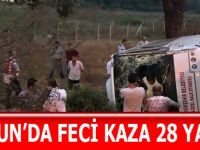 Samsun'da Halk Otobüsü Tır'a çarptı 28 yaralı