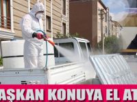 Çöp konteynırları dezenfekte ediliyor