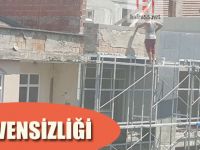 Bafra'da güvenliğini hiçe sayan işçiler