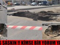 KÜÇÜK SANAYİ GİRİŞİNDEKİ YOL ÇÖKTÜ