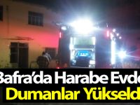 Bafra’da Harabe Evden dumanlar yükseldi