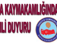 BAFRA KAYMAKAMLIĞINDAN ÖNEMLİ DUYURU