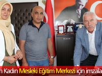Alaçam Kadın Mesleki Eğitim Merkezi için imzalar atıldı