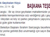 Sarıcaoğlu'na Hizmet Teşekkürü
