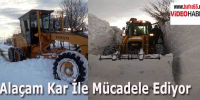Alaçam Kar İle Mücadele Ediyor