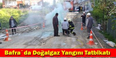 Bafra`da doğalgaz yangını tatbikatı