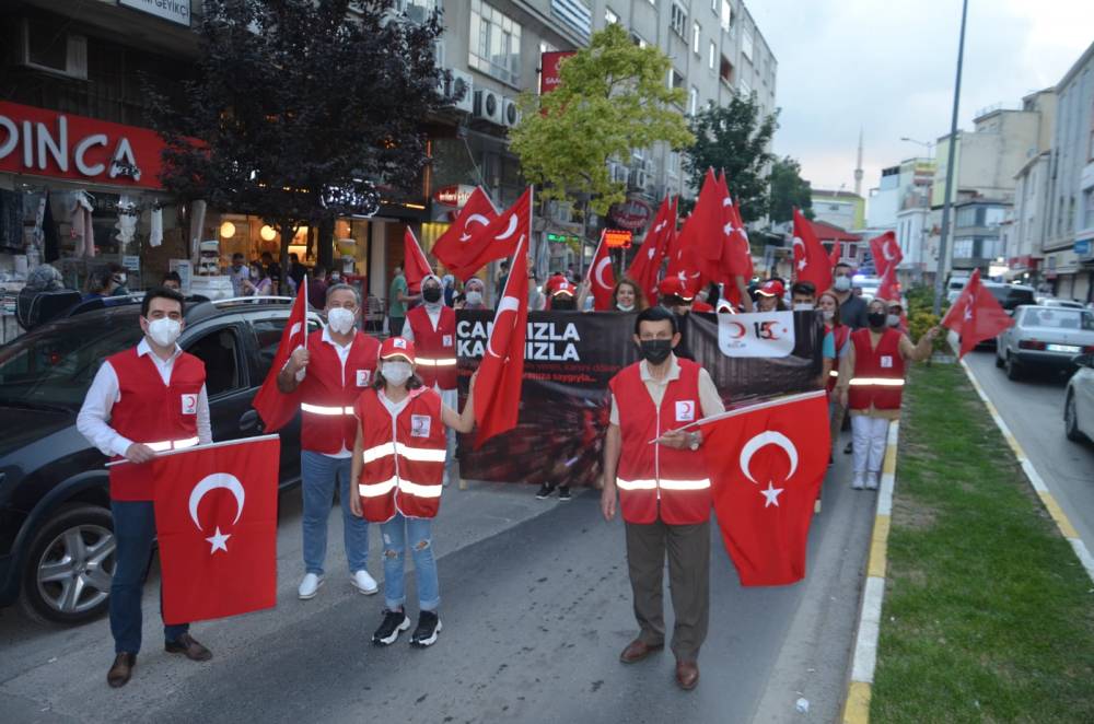 Bafra 15 Temmuz Şehitleri İçin yürürüdü 1