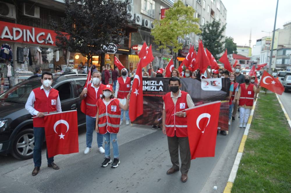 Bafra 15 Temmuz Şehitleri İçin yürürüdü 2