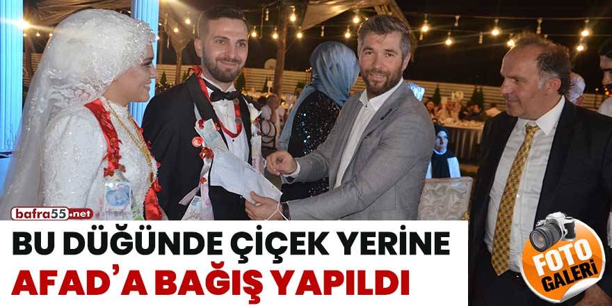 Bu düğünde çiçek AFAD'a bağış yapıldı