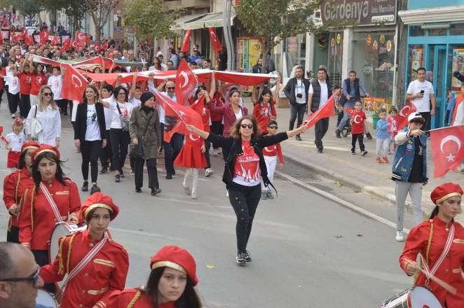 Bafra caddelerinde Cumhuriyet Çoşkusu 1