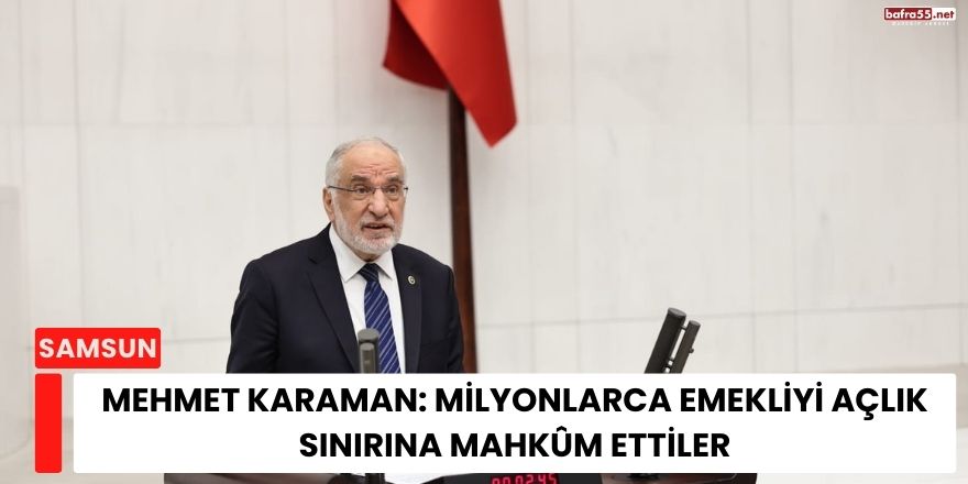 Mehmet Karaman: Milyonlarca Emekliyi Açlık Sınırına Mahkûm Ettiler