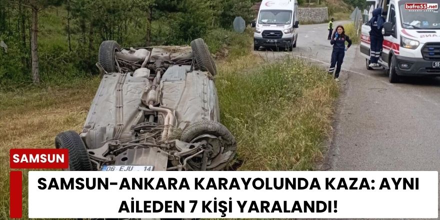 Samsun-Ankara Karayolunda Kaza: Aynı Aileden 7 Kişi Yaralandı