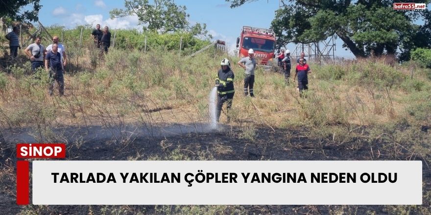 Tarlada Yakılan Çöpler Yangına Neden Oldu