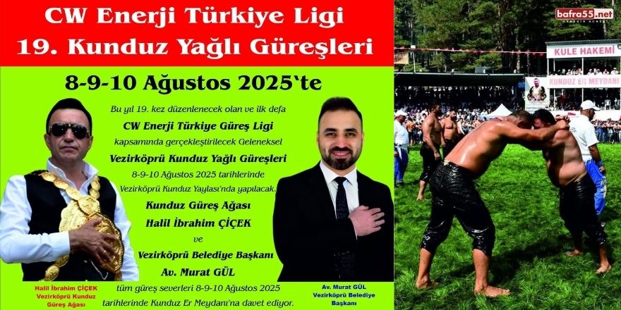 Vezirköprü Kunduz Yağlı Güreşleri 2025’te 19. Kez Düzenlenecek