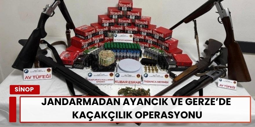 Jandarmadan Ayancık ve Gerze’de Kaçakçılık Operasyonu