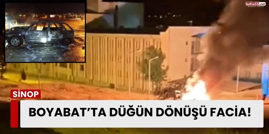 Boyabat’ta Otomobil Alev Alev Yandı