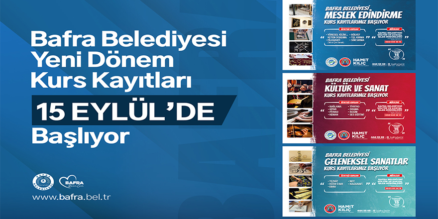 Bafra Belediyesi’nde Yeni Dönem Kültür ve Sanat Kursları Başlıyor