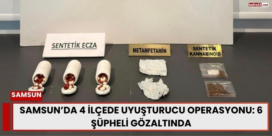 Samsun’da 4 İlçede Uyuşturucu Operasyonu: 6 Şüpheli Gözaltında
