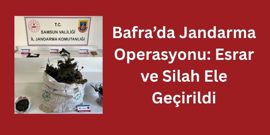 Bafra’da Jandarma Operasyonu: Esrar ve Silah Ele Geçirildi