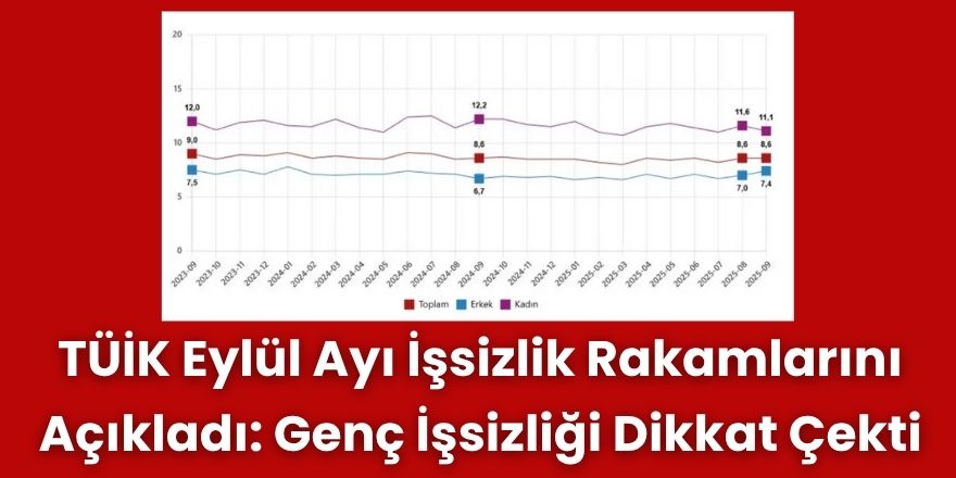 TÜİK Eylül Ayı İşsizlik Rakamlarını Açıkladı: Genç İşsizliği Dikkat Çekti