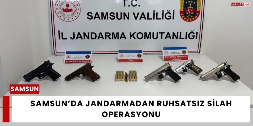 Samsun’da Jandarmadan Ruhsatsız Silah Operasyonu