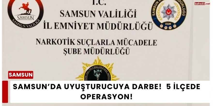 Samsun’da Uyuşturucuya Darbe:  5 İlçede Operasyon!