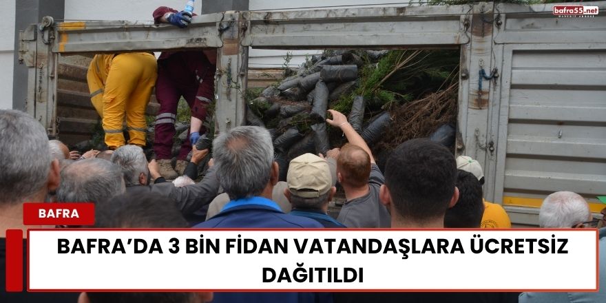 Bafra’da 3 Bin Fidan Vatandaşlara Ücretsiz Dağıtıldı