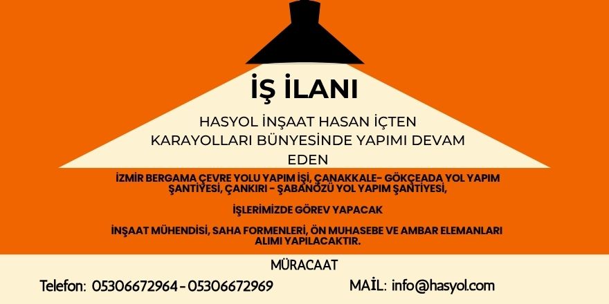 Hasyol İnşaat Yurt Genelindeki Şantiyeleri İçin Personel Alımı Yapacak