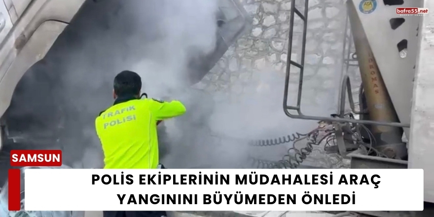 Polis Ekiplerinin Müdahalesi Araç Yangınını Büyümeden Önledi