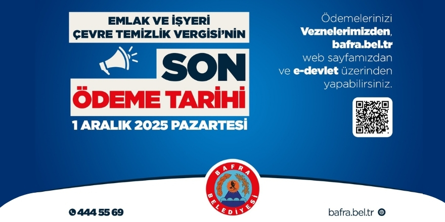 Emlak Ve İş Yeri Çtv'de Son Ödeme Tarihi 1 Aralık