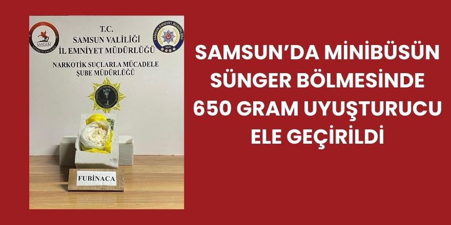 Minibüsün Sünger Bölmesinde 650 Gram Uyuşturucu Ele Geçirildi
