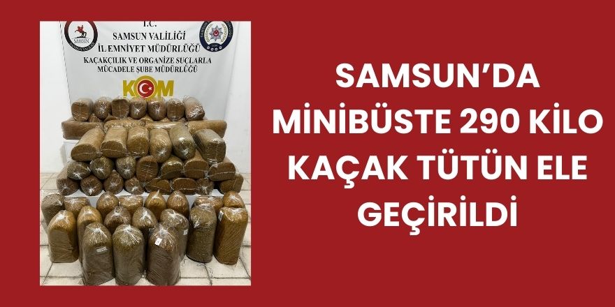 Samsun’da Minibüste 290 Kilo Kaçak Tütün Ele Geçirildi