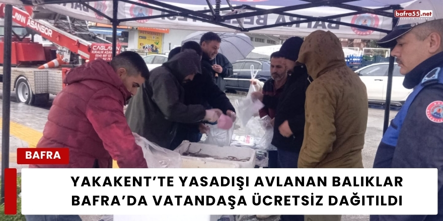 Yakakent’te Yasadışı Avlanan Balıklar Bafra’da Vatandaşa Ücretsiz Dağıtıldı