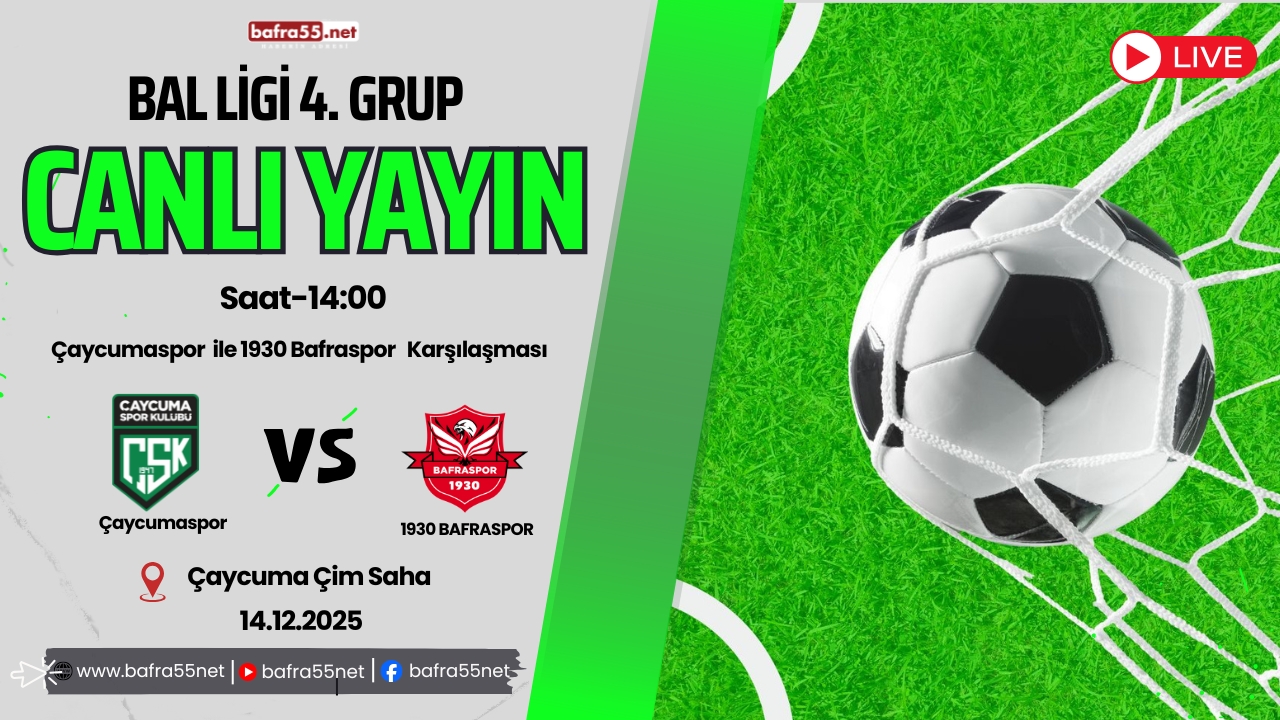 Çaycumaspor – 1930 Bafraspor Karşılaşması Canlı Yayında