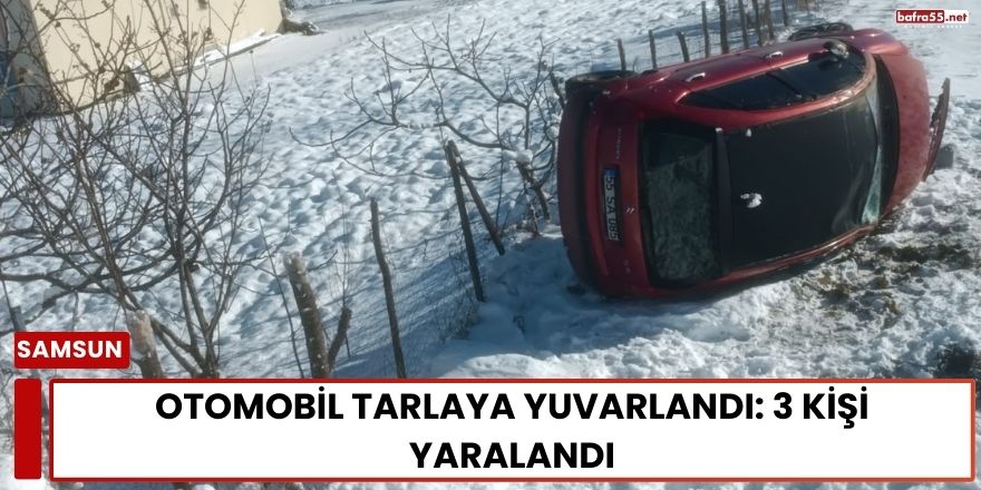 Samsun'da Otomobil Tarlaya Yuvarlandı: 3 Kişi Yaralandı
