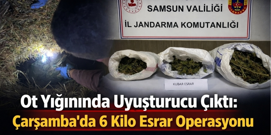 Ot Yığınında Uyuşturucu Çıktı: Çarşamba’da 6 Kilo Esrar Operasyonu