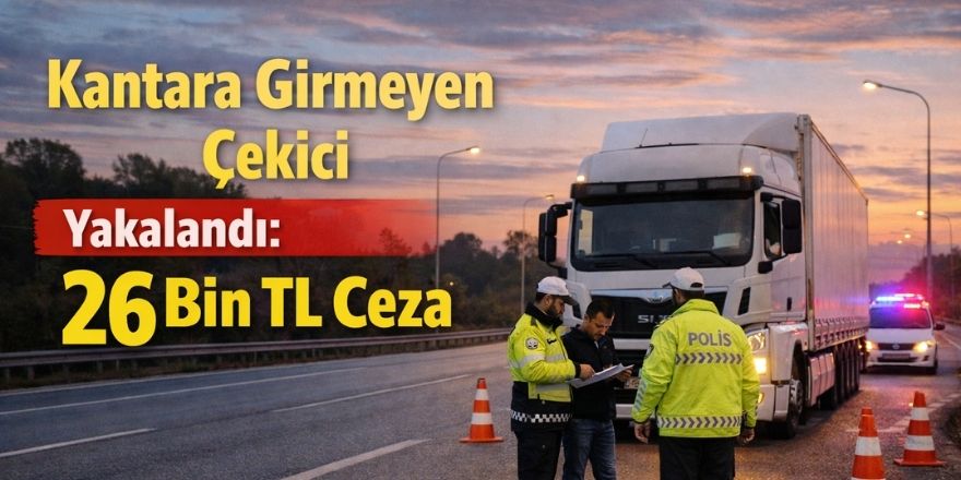 Kantara Girmeyen Çekici Yakalandı: 26 Bin TL Ceza