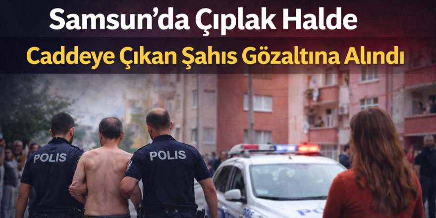 Samsun’da Çıplak Halde Caddeye Çıkan Şahıs Gözaltına Alındı