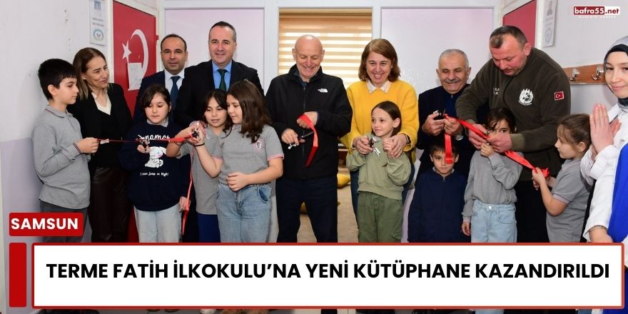 Terme Fatih İlkokulu’na Yeni Kütüphane Kazandırıldı