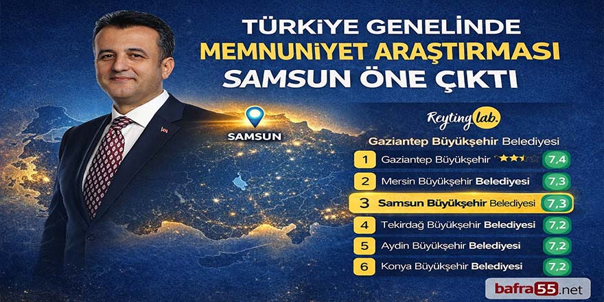 Türkiye Genelinde Memnuniyet Araştırması Samsun Öne Çıktı