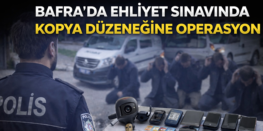 Bafra’da Ehliyet Sınavında Kopya Düzeneğine Operasyon