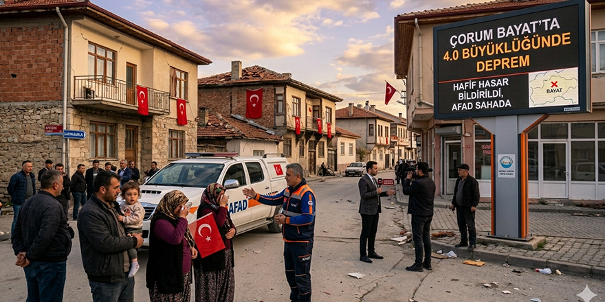 Çorum Bayat’ta 4 büyüklüğünde deprem