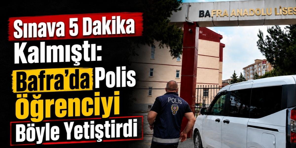 Sınava 5 Dakika Kalmıştı: Bafra’da Polis Öğrenciyi Böyle Yetiştirdi