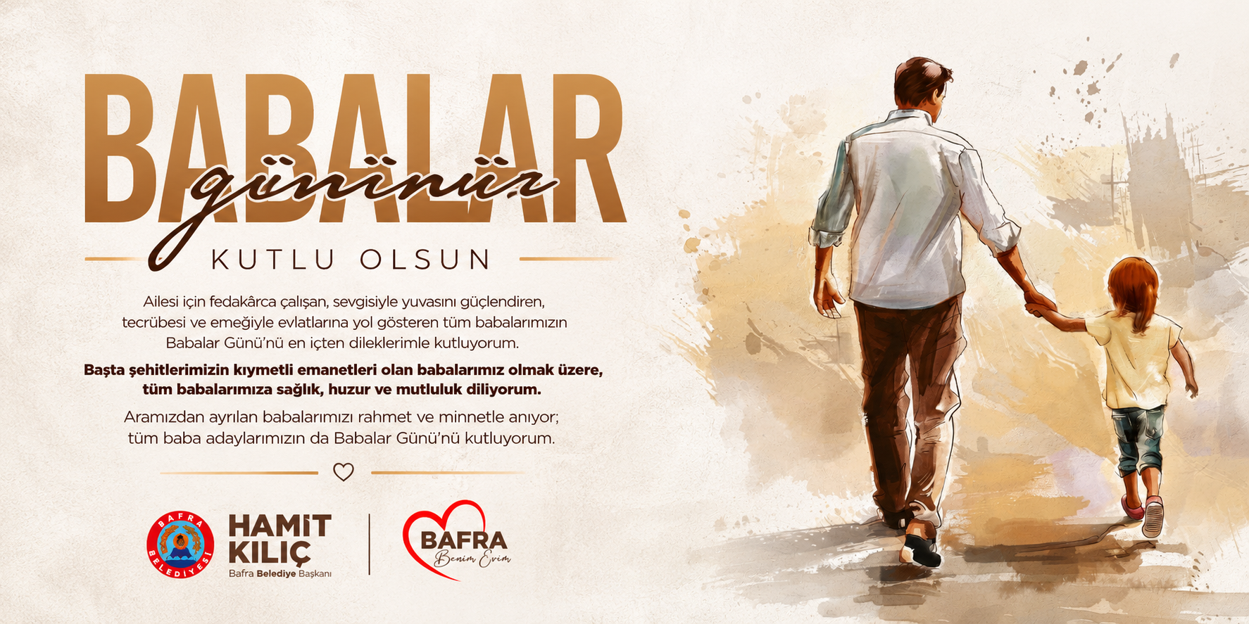 Başlık: Bafra Belediye Başkanı Hamit Kılıç’tan Babalar Günü Mesajı