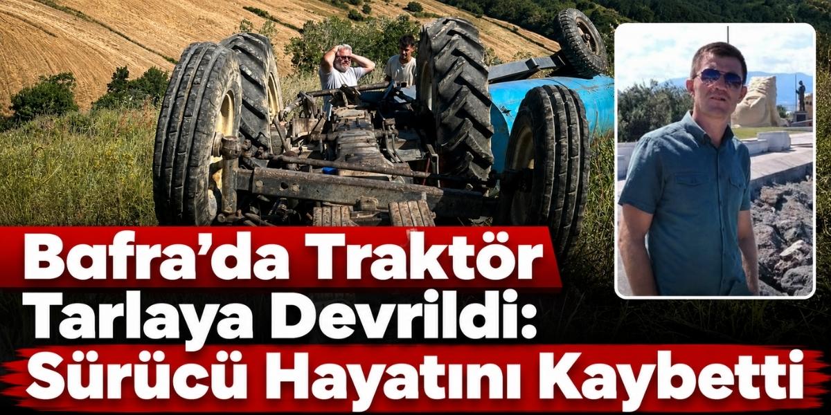 Bafra’da Traktör Tarlaya Devrildi: Sürücü Hayatını Kaybetti