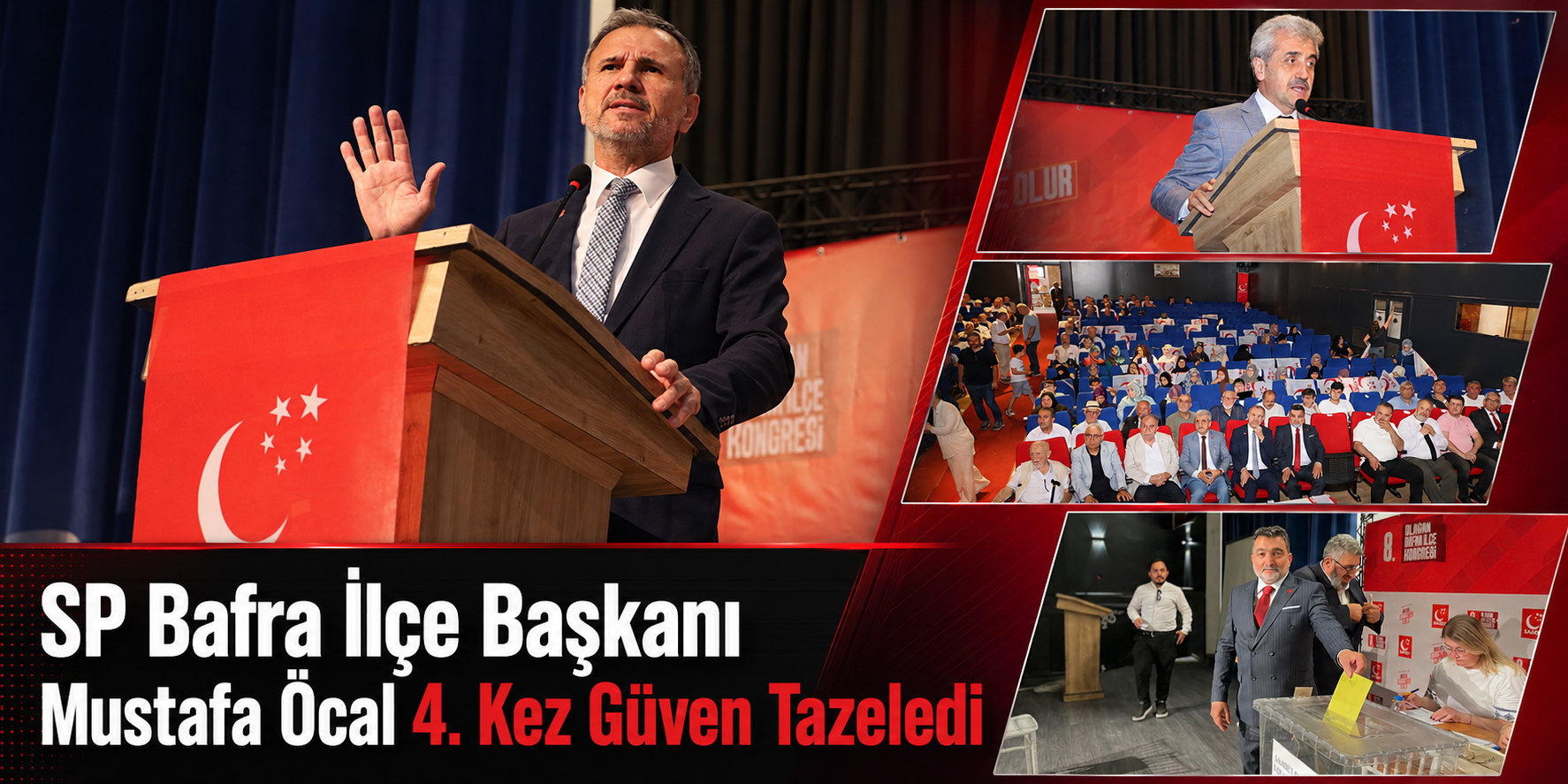SP Bafra İlçe Başkanı Mustafa Öcal 4. Kez Güven Tazeledi