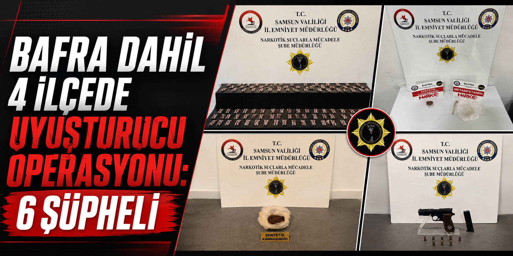 Bafra Dahil 4 İlçede Uyuşturucu Operasyonu: 6 Şüpheli