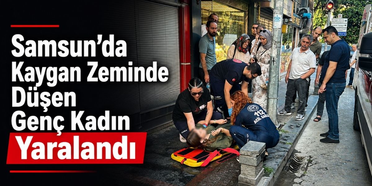 Samsun’da Kaygan Zeminde Düşen Genç Kadın Yaralandı