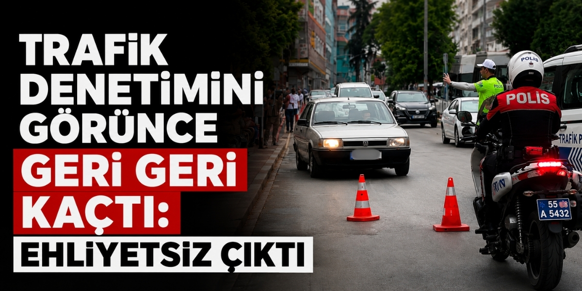 Trafik Denetimini Görünce Geri Geri Kaçtı: Ehliyetsiz Çıktı