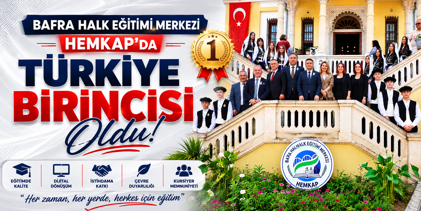 Bafra Halk Eğitimi Merkezi HEMKAP'da Türkiye Birincisi Oldu